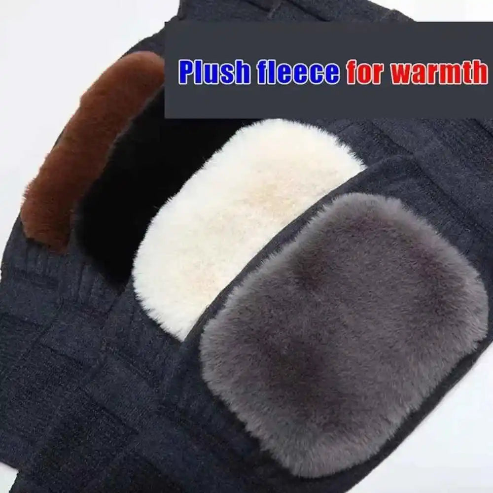 New 1 Pair Rabbit Fur Knee Pads for Women Winter Warm Men Old People Cold Leg Arthritis Kneepad Knee Support Run Knee Protector